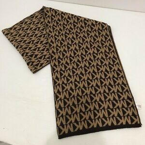 Michael Kors Brown and Tan Logo Scarf